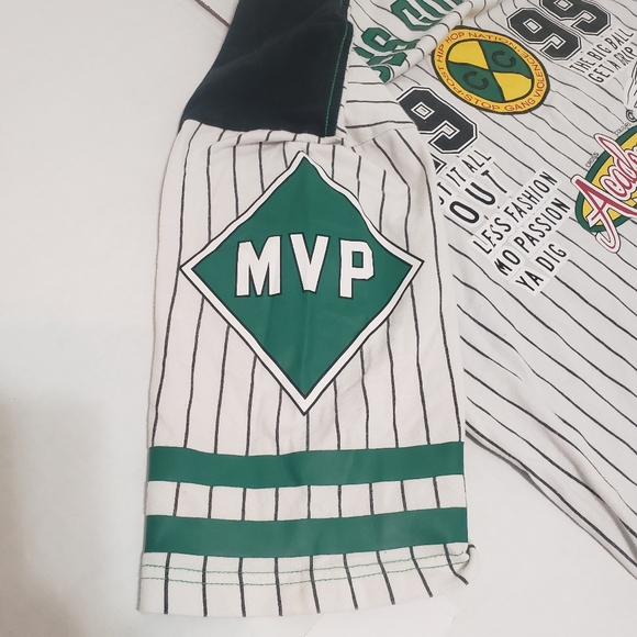 Cross Colours VINTAGE y2k short sleeve t-shirt Men's large white black green - Picture 5 of 11